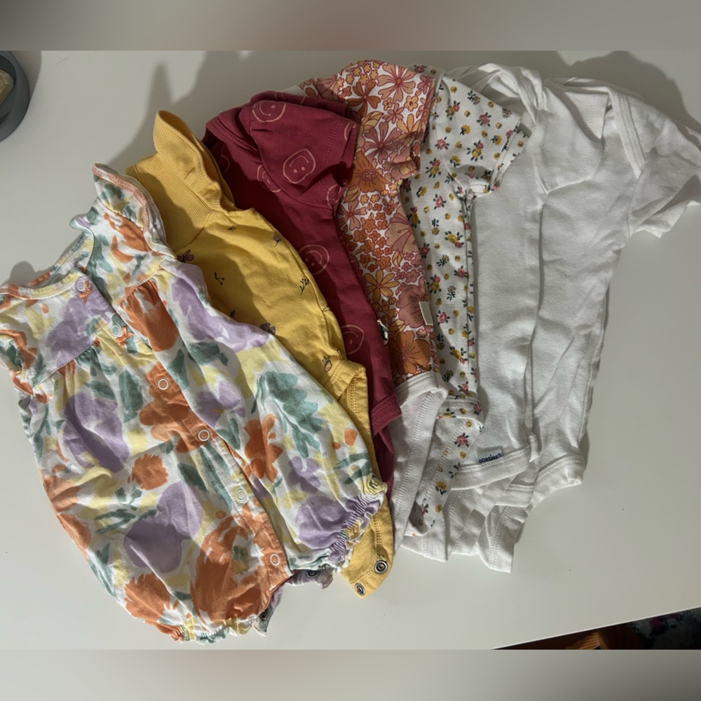 Baby Girl Onesie Bundle 6M | Floral Boho Summer Set (7 Pieces)